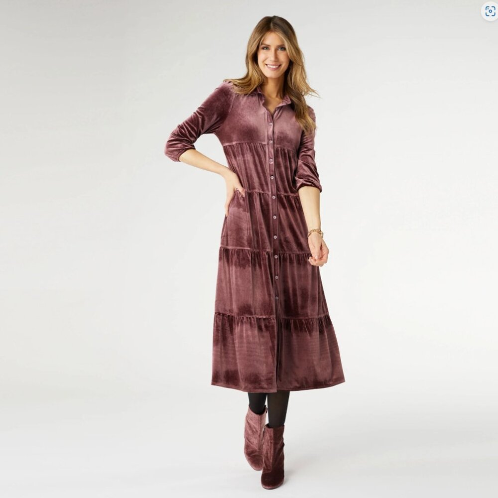 COCO + CARMEN ROMANCE IMAGINED VELOUR DRESS